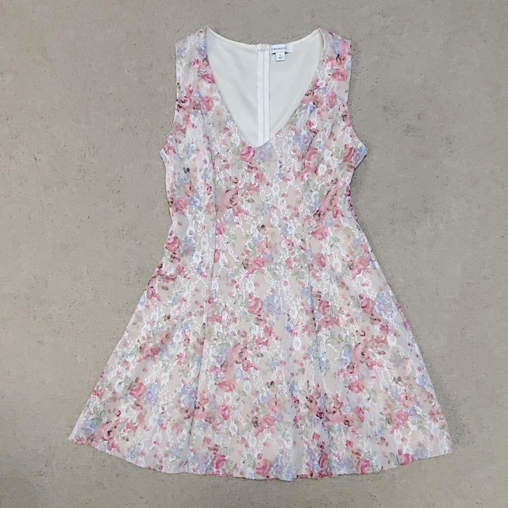 Beautiful dress with flowers and thin lace